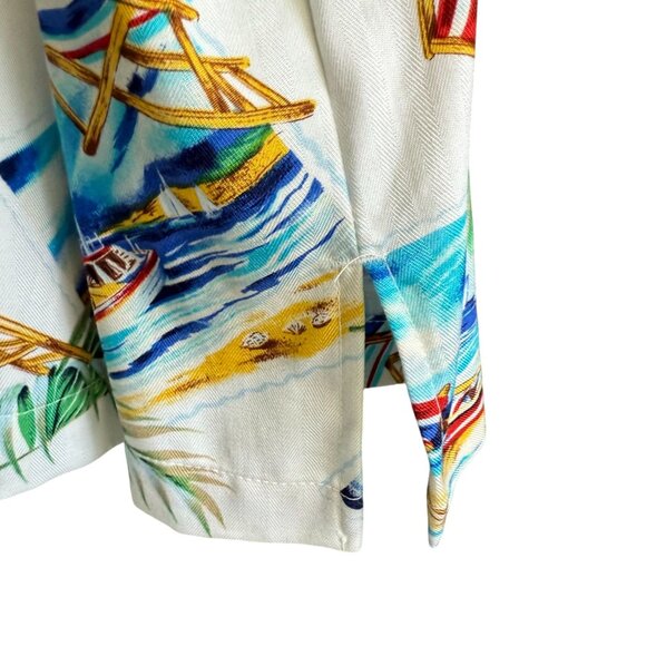 Caribbean Joe Short Sleeve Printed Hawaiian Button Front Shirt Top Women 2X - Picture 4 of 6